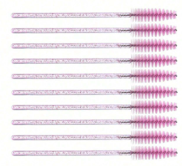 Mascaraborste 50-pack Glitter Ljusrosa - LashiaMegastore/Shop Lashia